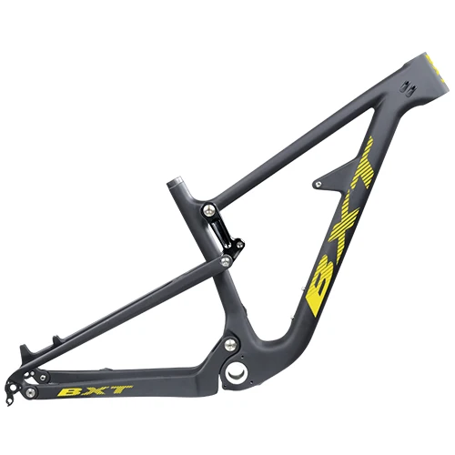 BXT yellow logo Полный комплект велосипедной подвески рама 29er BSA; углерод, волокно, рама для горного велосипеда 142*12 мм 150 мм, рама для велосипеда для путешествий 148*12 мм - Цвет: BXT yellow logo
