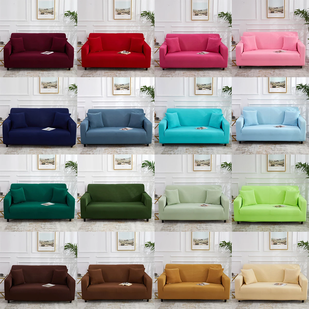 

Zerolife Rainbow Color Sofa Covers For Living Room Decorative Corner Sofa Elastic Universal Couch Cover Home Stretch Slipcover