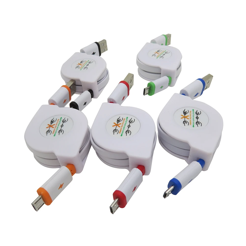 1M2M3M Выдвижной Micro USB Быстрый зарядный плоский кабель для синхронизации данных и