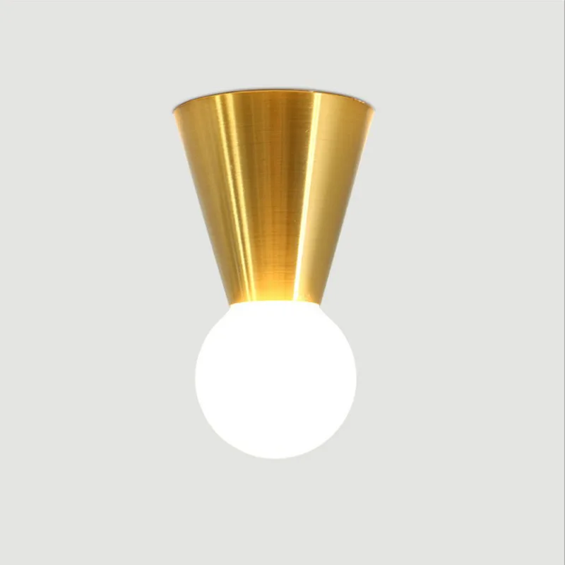 Golden brass color Moden simple LED ceiling lamp corridor balcony passage way ceiling light mini Minimalism bathroom wall sconce