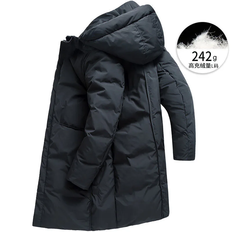 

Men's Thickened Down Jacket Winter Warm Down Coat 2021 New Men Fashion Long White Duck Hooded Down Parkas Plus Size M-3XL