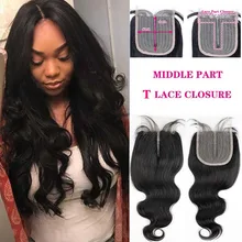 Middle Part Lace Closure 1x4 Middle Part Lace Closure Body Wave 4x4 Lace Closure 13x4 Lace Frontal Pre plucked With Baby Hair