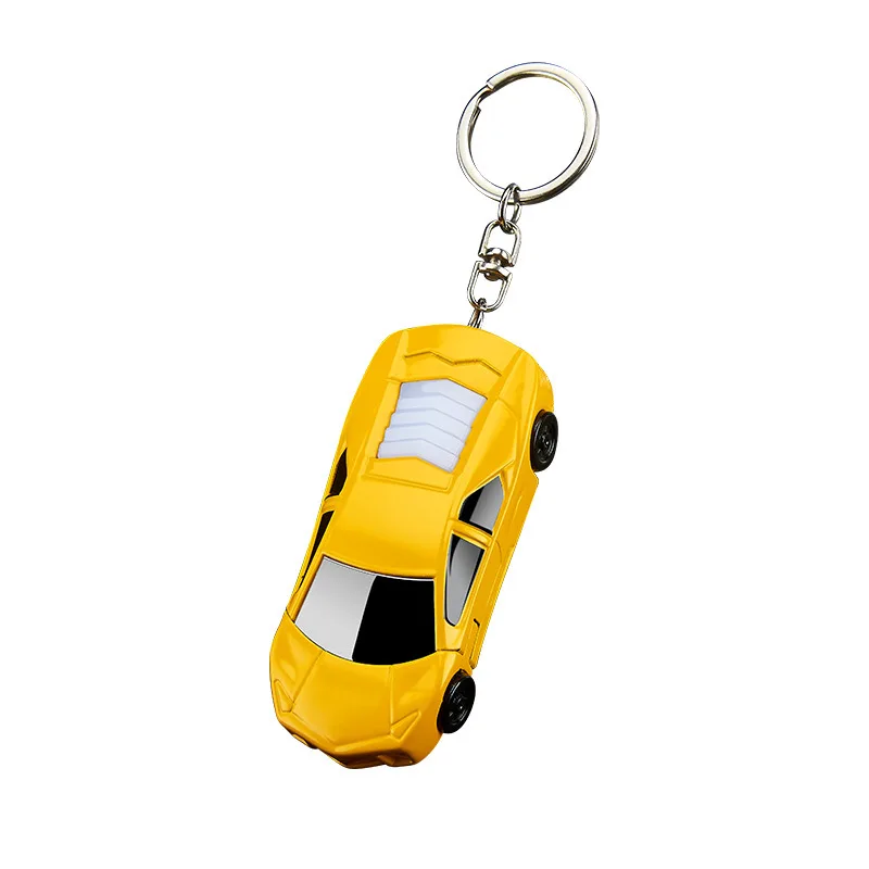 Creative sport car lighter gas inflate ignition with key buckle LED lights zinc alloy blue direct jet green flame smoking gift | Дом и сад