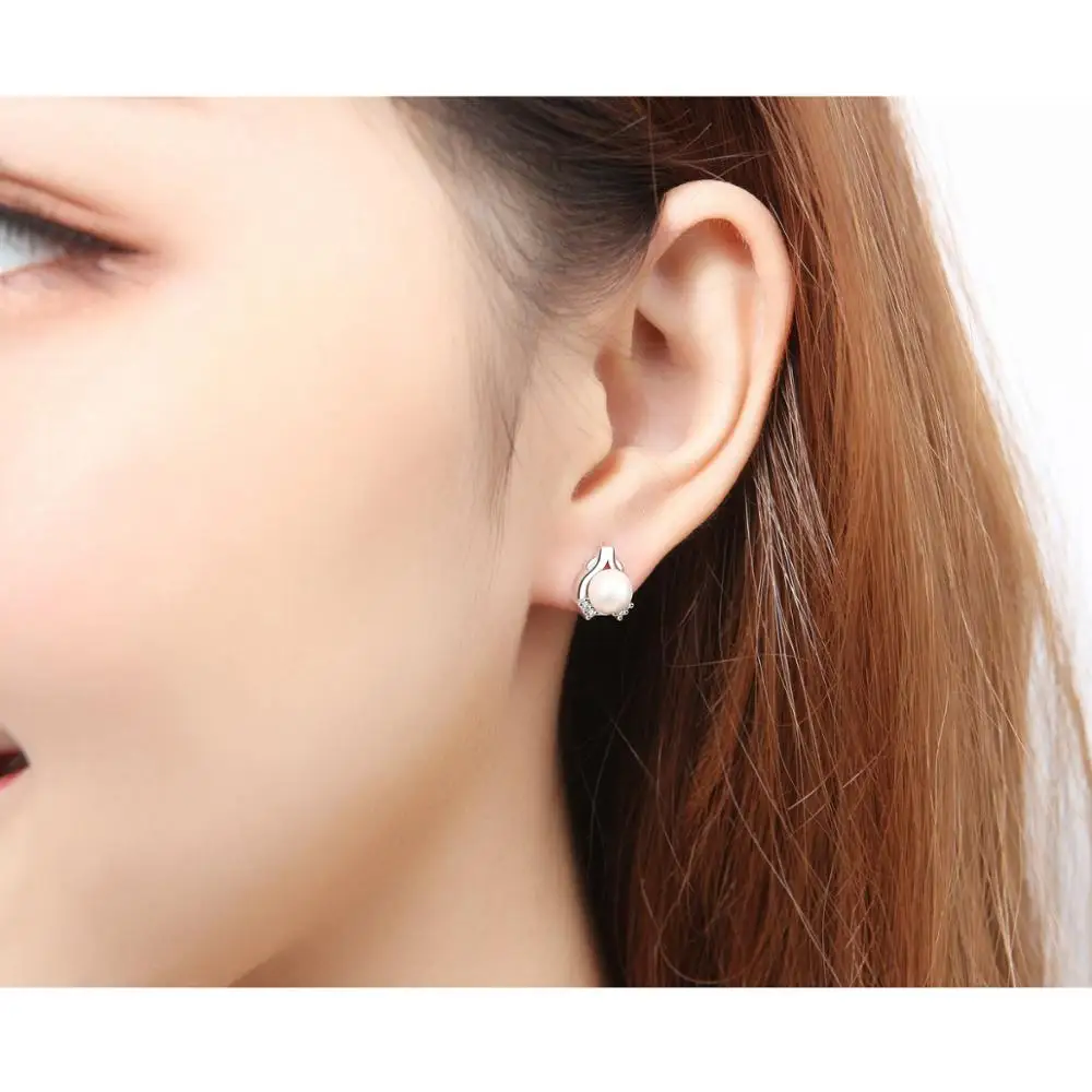 Модные серьги гвоздики с жемчугом и цирконием для женщин винтажные серебряные из