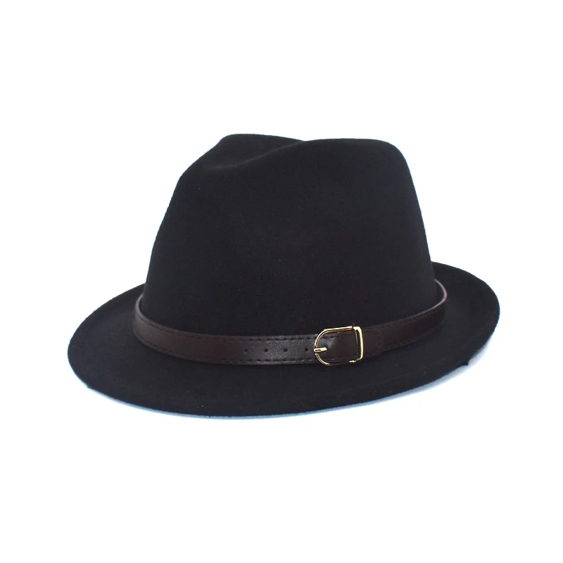 

Men's Fedora Hat Women's Fashion Curl Jazz Hat Winter Black Wool Blend Hat Frederick Hat F104