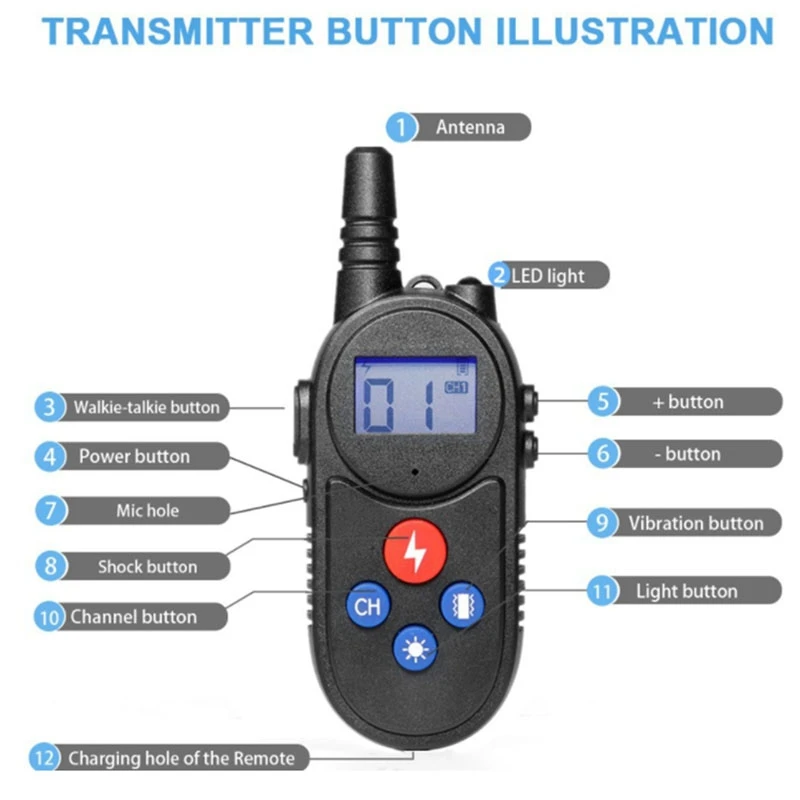 3280 Ft Дистанционное Ошейник тренажер звуковой сигнал/вибрация/Электрический