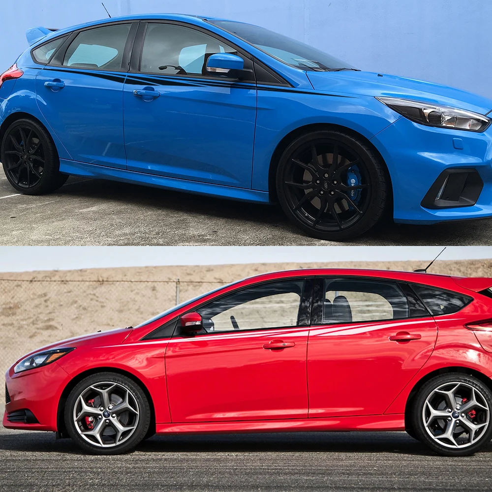 

Racing Car Decals Two Piece Car Side Door Stickers, DIY Vinyl for Ford Focus 2 3 MK2 MK3, Car Tuning Accessories