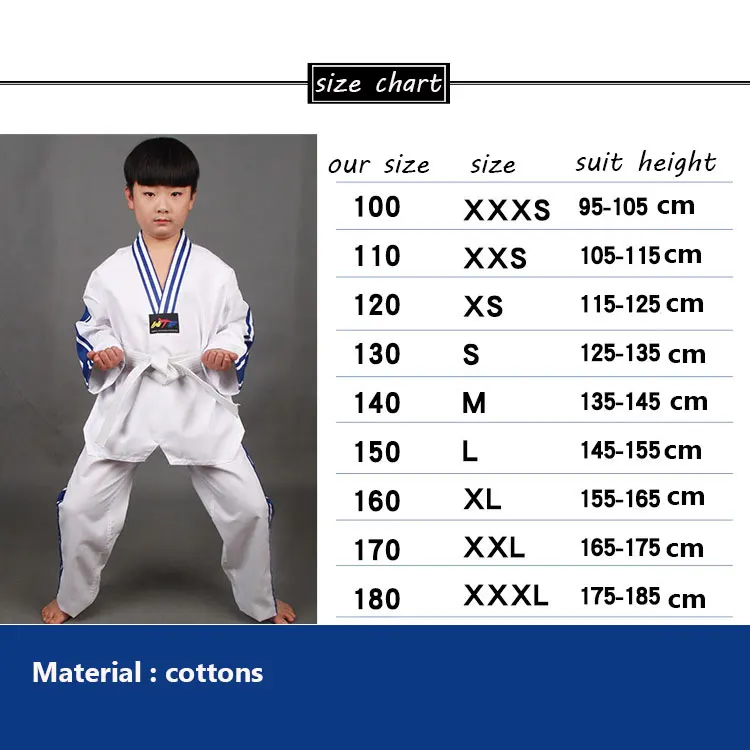 Для взрослых мужчин женщин детей дышащая хлопковая форма для тхэквондо