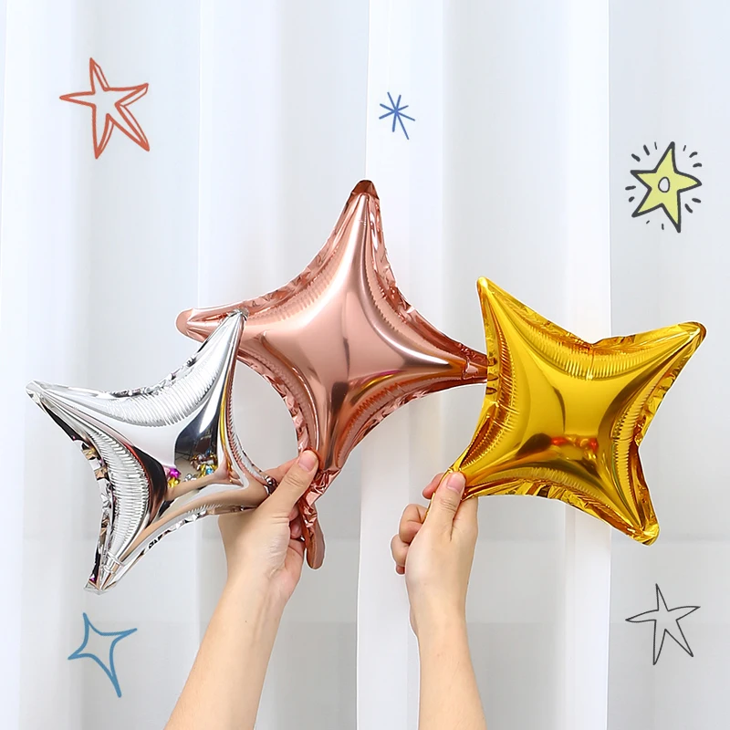 10Pcs/Lot 10Inch Four Star Aluminum Foil Balloon Baby Shower Birthday Party Wedding Decoration Valentine's Day helium Globos - купить по