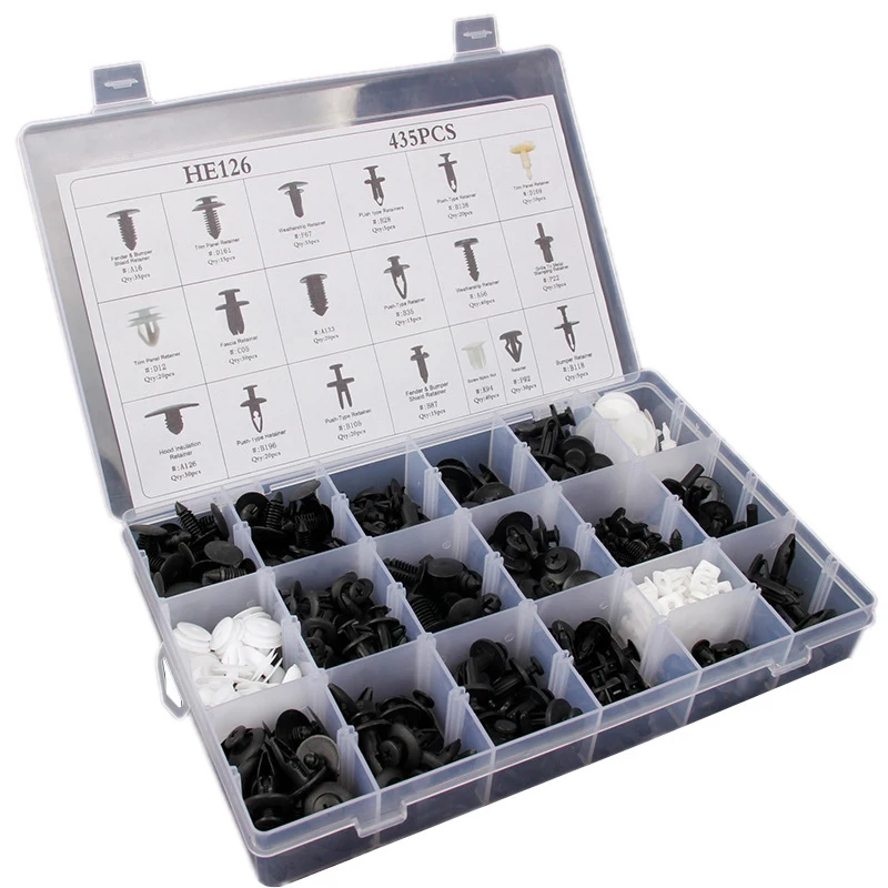 435 шт Ассорти пластиковых зажимов для кузова автомобиля заклепка отделка