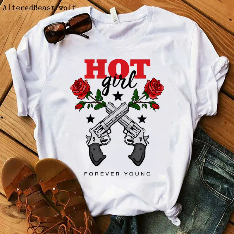 

I'M HUNGRY fashion short sleeve women t shirt printed flowers aesthetics sexy top tees women casual O neck vogue t shirt 2019