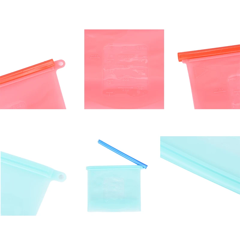 1 шт. многоразовый силиконовый Пакет для хранения еды 1000 мл|Целлофановые и