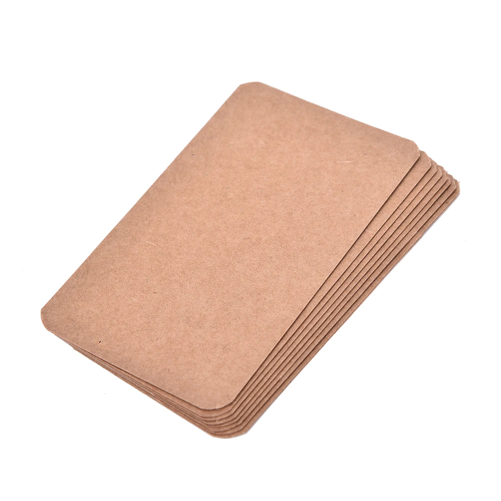

New 100pcs/lot Diy Business Noted Blank Kraft Card Retro Style Paper Thick Black White Brown Paper Word Cards