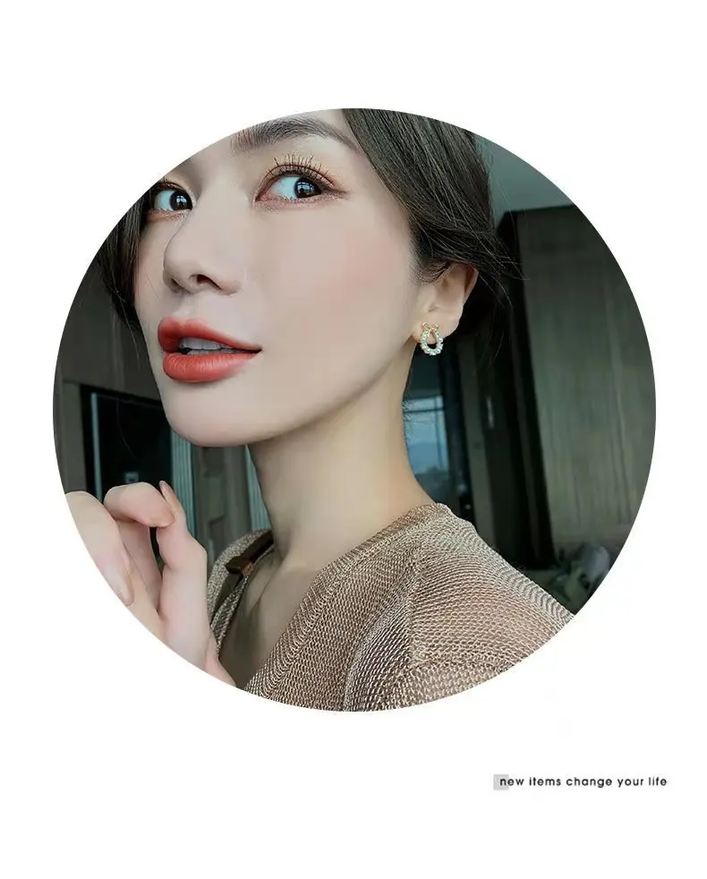 

Women's Earrings Korean Pearl Drop Earrings for Women Statement Geometric Round Heart Earring 2021 Fashion Trend Female Jewelry