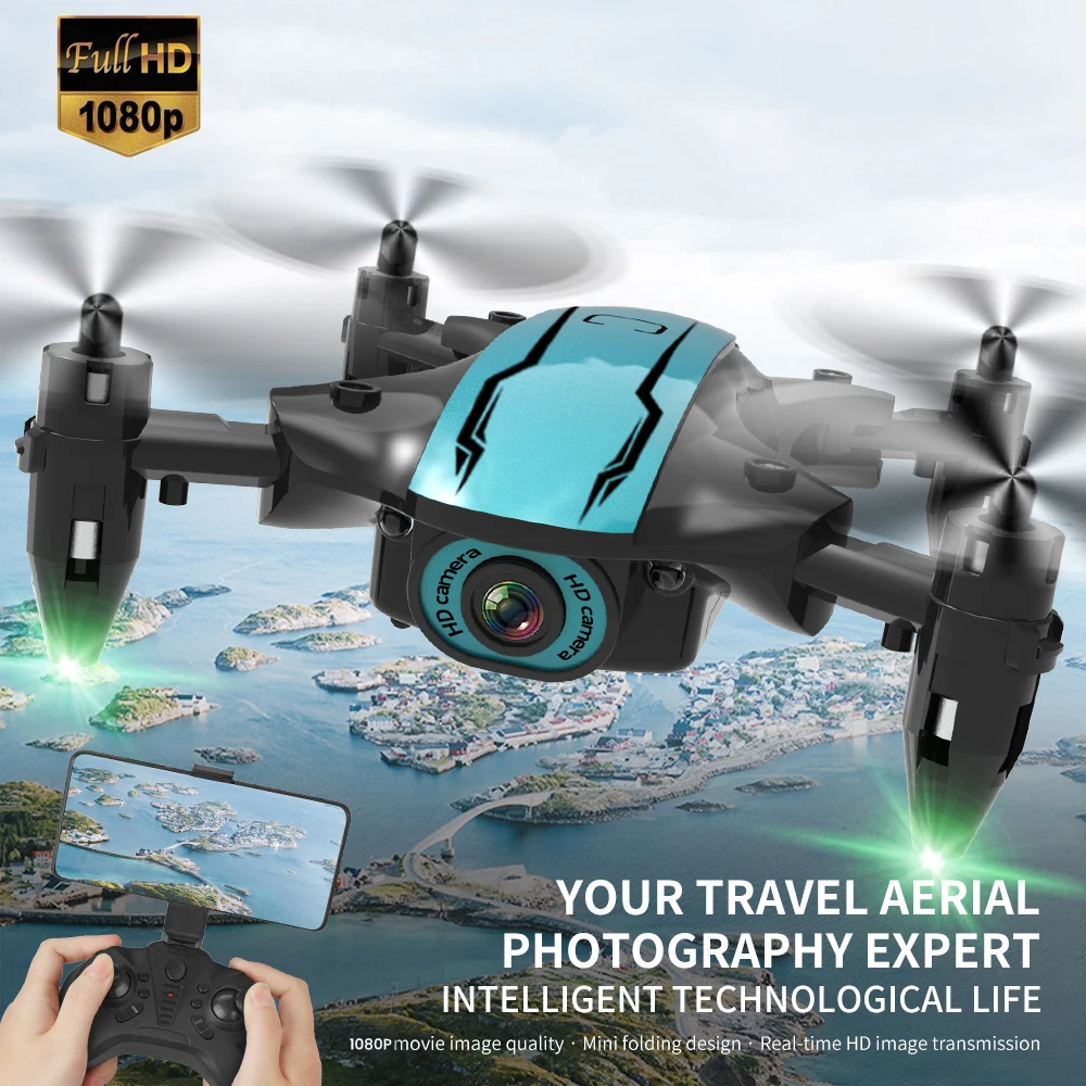 Mini Drone With 1080P HD Camera WIFI FPV Profesional Altitude Hold Dron Foldable RC Quadcopter Electric Helicopter Toy |
