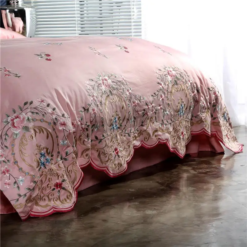 Комплект постельного белья из 4/6 предметов Роскошный Королевский розовый