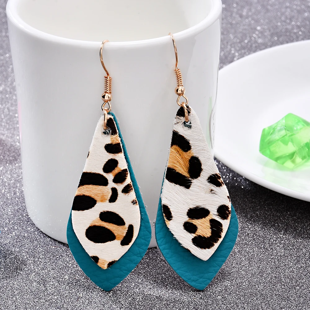 Серьги для женщин новые винтажные бархатные леопардовые богемные