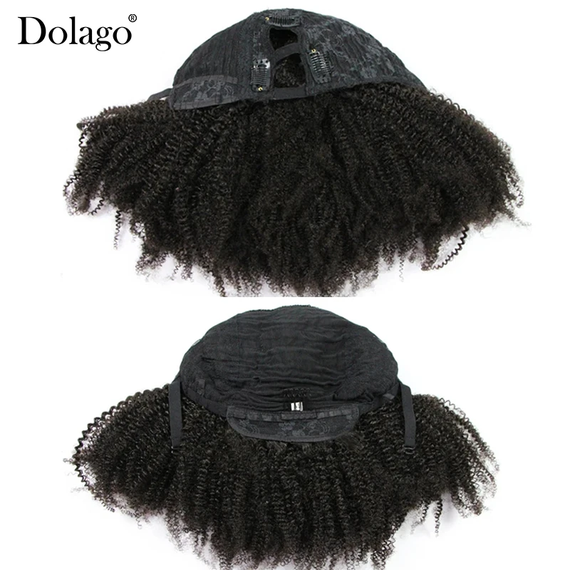 

U Part Afro Kinky Curly Wig Human Hair Brazilian Virgin Hair Upart Wigs Natural 4B 4C Kinky Curly For Black Woman Dolago