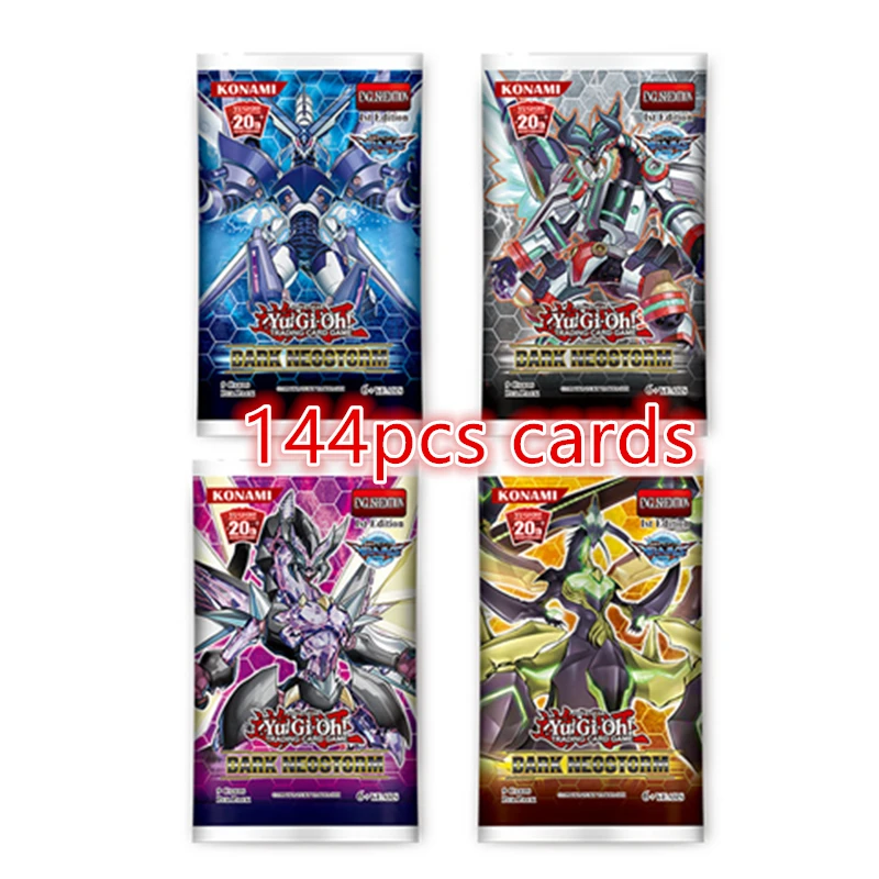 216 шт./компл. Yu-Gi-Oh! игровые карты аниме Стиль с рисунком из японского мультфильма Yugioh коллекция карточная коробка для маленьких мальчиков игрушки для детей рисунок Cartas - Color: 144pcs