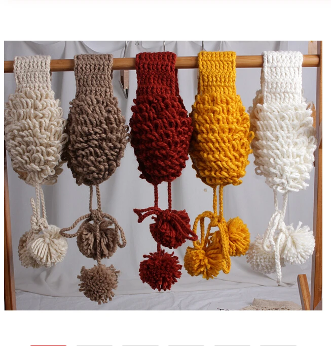 Осень зима 2019 Детские однотонные наушники для малышей простые милые вязаные