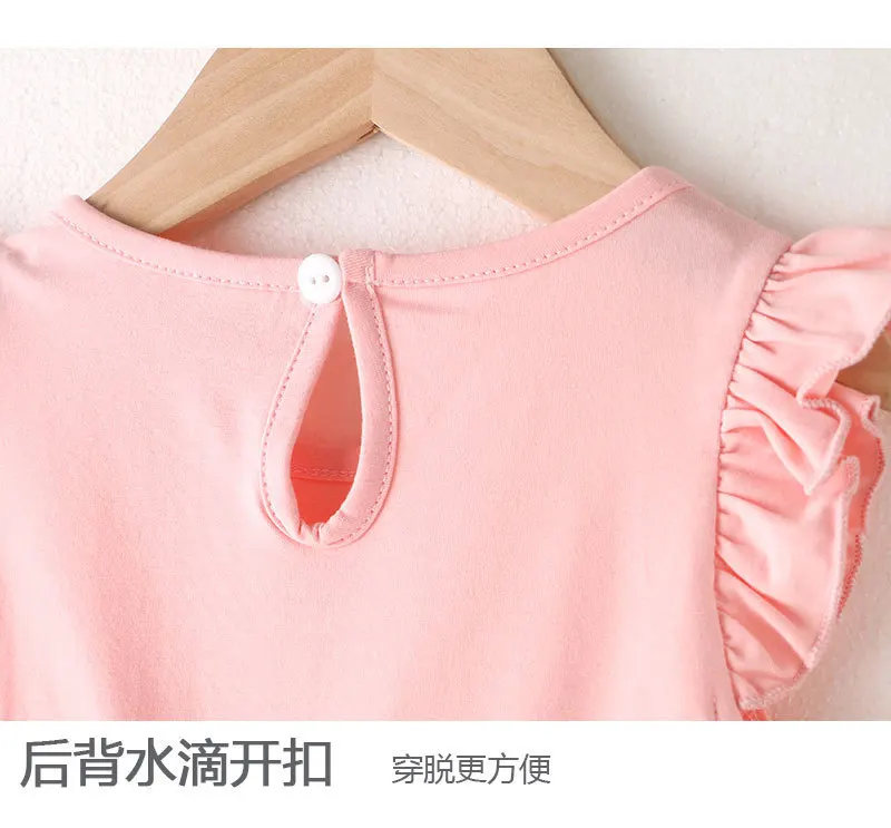 

2021 Summer New Fashion Toddler Kid Baby Girl Sleeveless Cat Printed Striped Princess Dress Clothes Wholesale