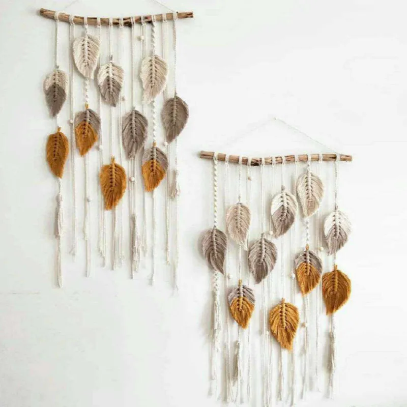 

Hand-woven Color Leaf Tapestry Decoration of Children's Room and Lodging Hotel Wall Tapestry Mexican Home Decoration
