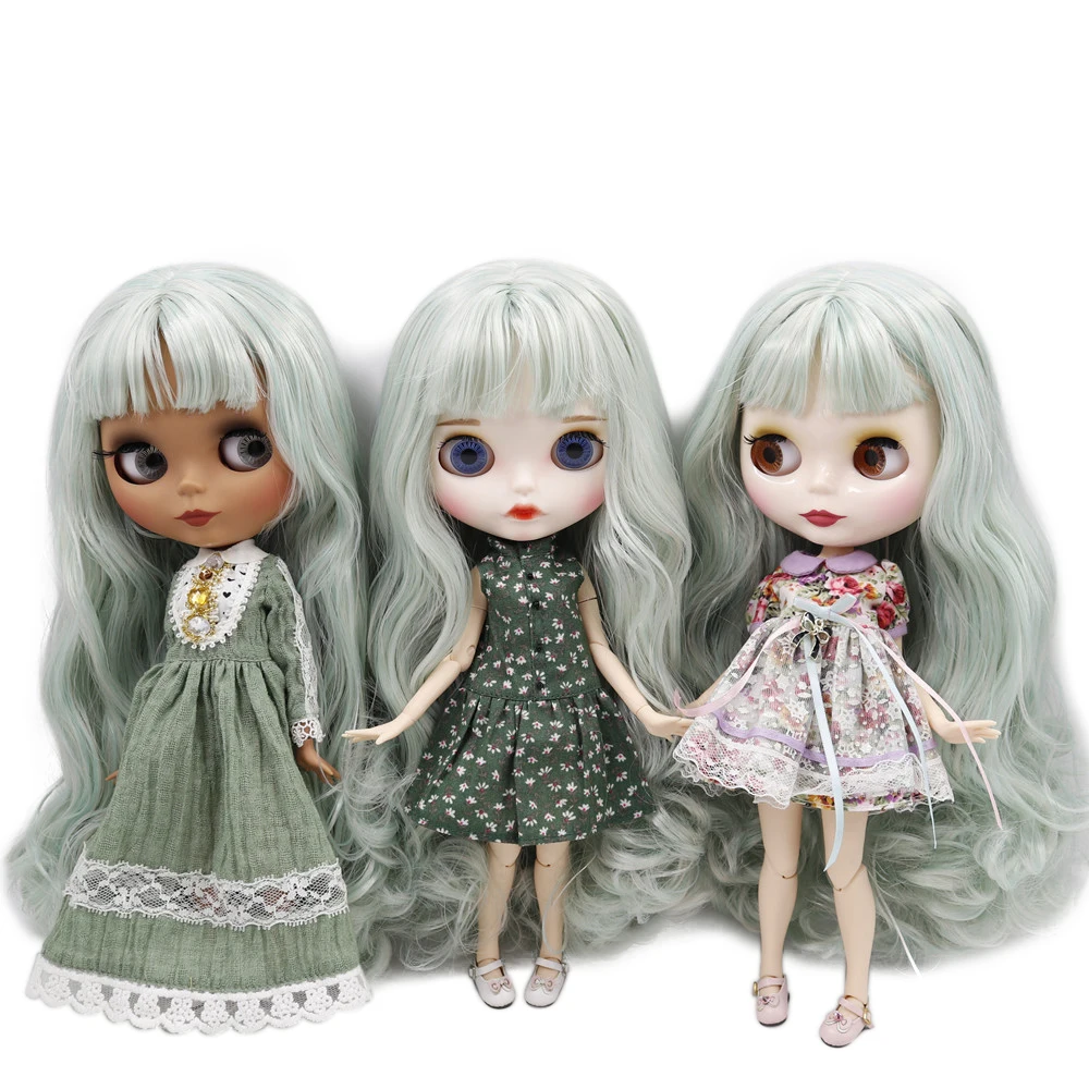 

ICY DBS Blyth Doll No.BL4006/2352 Mint Green mix Pale Pink hair joint body customized 1/6 bjd