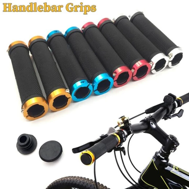

1 Pair Road Cycling Handlebar End Grips Non Slip Soft Rubber Lock On Bicycle