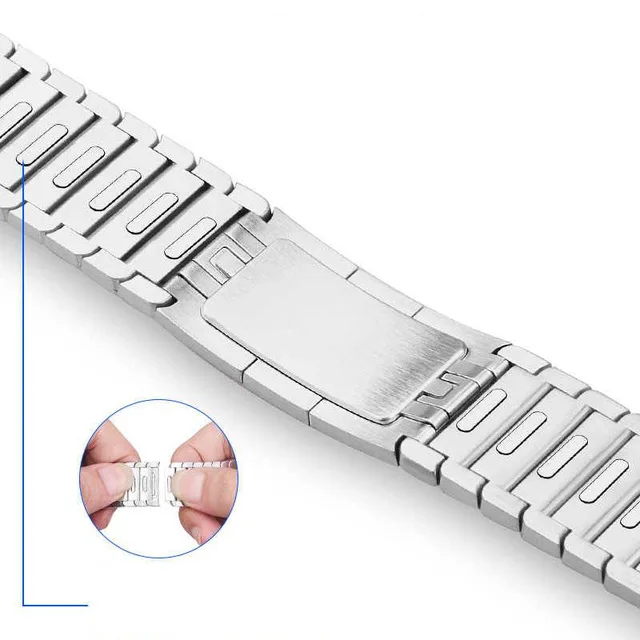 silver Соединяющий ремешок браслета для apple watch series 4 3 2 1 iwatch band 42 мм 38 мм 40 мм 44 мм Браслет apple watch ремешок из нержавеющей стали - Цвет ремешка: silver
