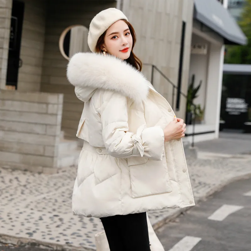 

2020 Winter 90% White Duck Down Jacket Women Long Warm Coat Real Fox Fur Collar Coats Ladies Clothes Manteau Femme Hiver WPY1944