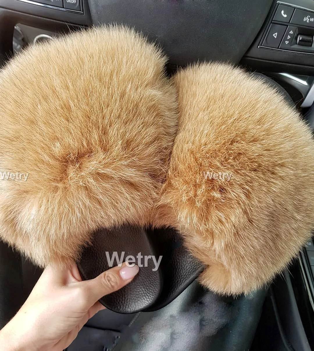 2020 брендовые роскошные меховые тапочки женские шлепанцы из натурального Лисьего