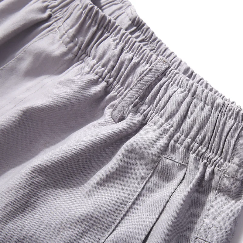 

ICPANS Summer Knee Length Casual Shorts Mens Pockets Elastic Waist Cotton Loose Mens Cargo Shorts Size M-4XL,5XL,6XL ,7XL, 8XL