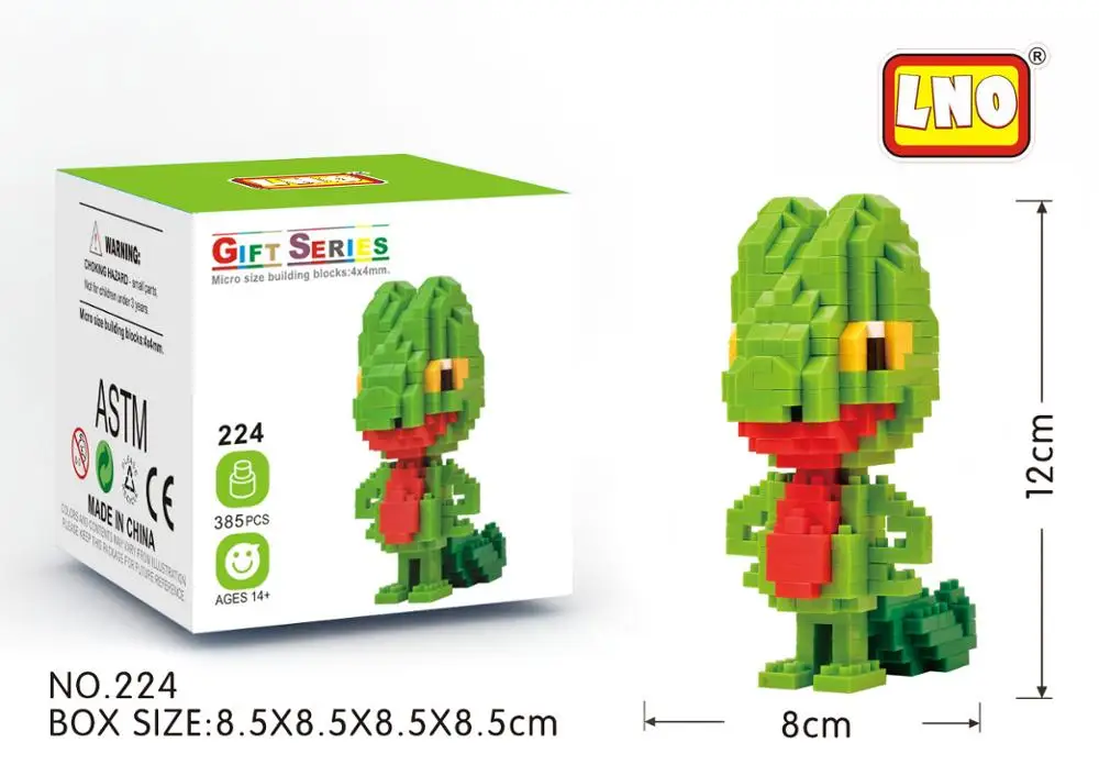 224 without box LNO, алмазные блоки, фигурки, каваи, 3D, Пикачу, японское аниме, мультфильм, пластиковые строительные кирпичи, игра, сделай сам, модель, обучающие игрушки - Цвет: 224 without box