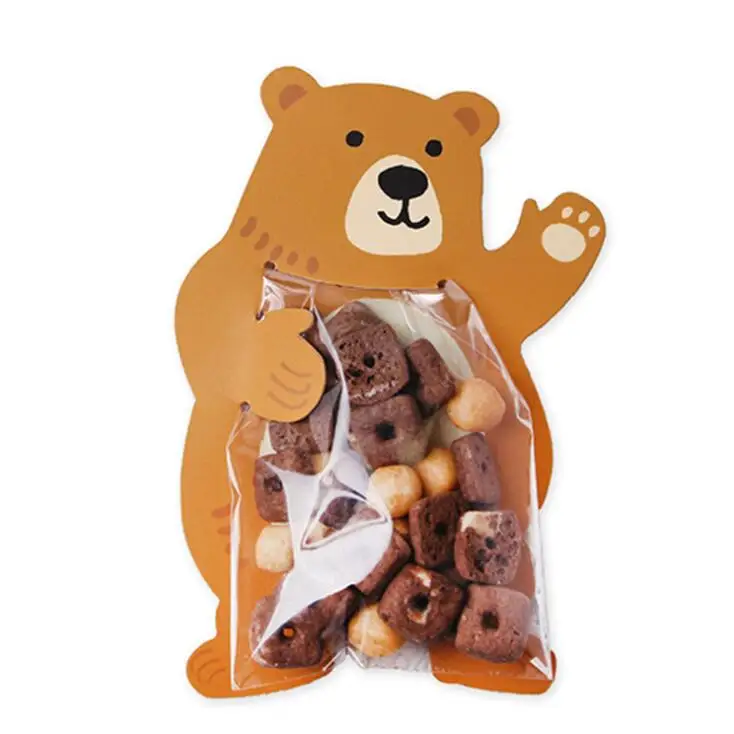 Animal 10pcs/lot Baby Shower Birthday Party Cute Gift Bags Candy Bags Cookie Bags Bear Candy Box Greeting Cards dog Rabbit