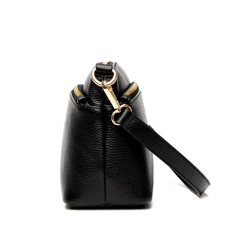 Маленькая дамская сумка через плечо из натуральной кожи сумочка и кисточка