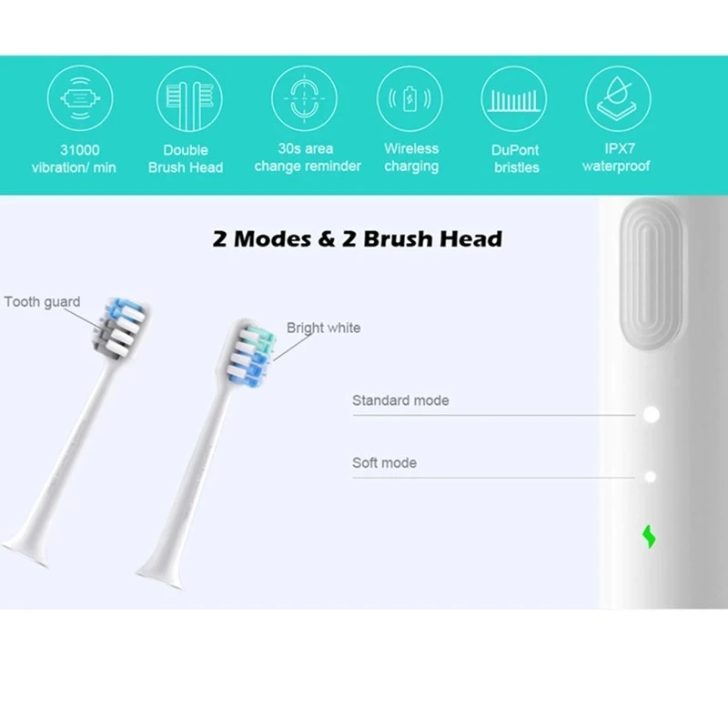 Новая Xiaomi Doctor · B Водонепроницаемая звуковая электрическая зубная щетка портативная перезаряжаемая Беспроводная ультразвуковая зубная щетка Ультра звуковая зубная щетка