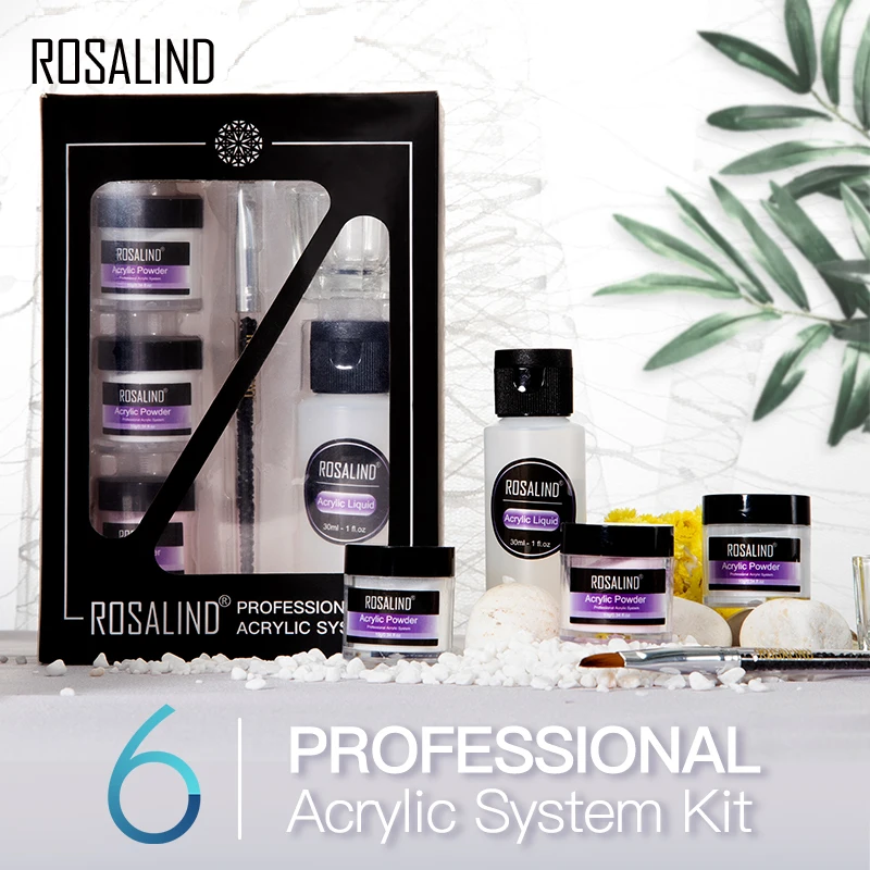 ROSALIND акриловый набор для ногтей погружающий резной кристалл порошок поли