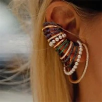 jimbora luxury shiny design african charm earrings for women wedding cubic zircon crystal pearls dubai indian bridal earrings