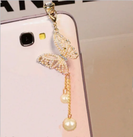 6 шт./компл. Изысканный жемчужный кулон в виде бабочки противопылевая заглушка