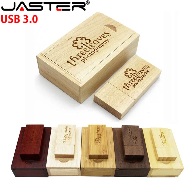 JASTER деревянный + коробка usb флэш-накопитель 4 ГБ 8 16 32 кленовый 3 0 логотип