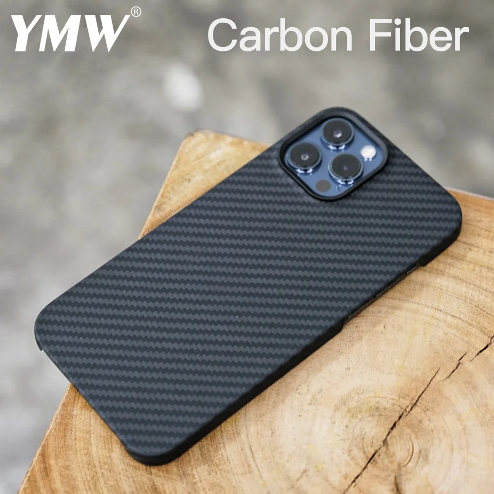 YMW 0.7mm Carbon Case for iPhone 12 Pro Max 12Pro mini Ultra-thin Aramid Fiber Business Cover for iPhone 11 Pro Max Shell