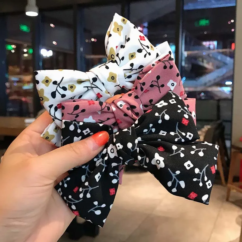 

Oaoleer 2021 New Women Girls Printed Chiffon Bow Hair Clips For Women Sweet Headwear Barrette Hairpins 2021 New Clip
