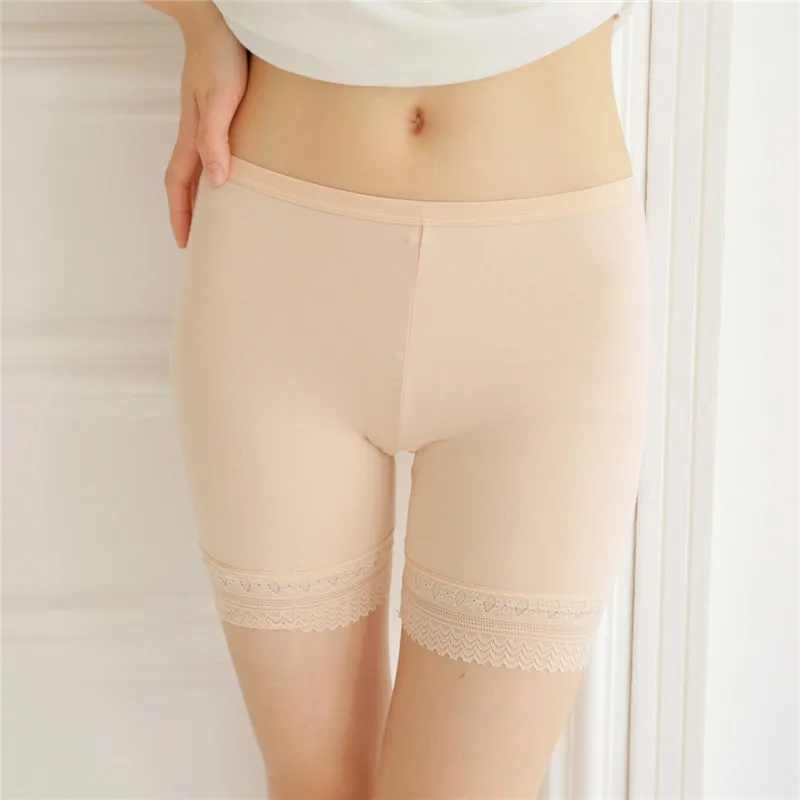 Женские Защитные шорты больших размеров эластичные удобные с кружевом не
