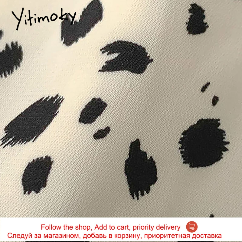 

Yitimoky Vintage Print Skirt Spring 2021 Creamy-white New Korean High Waist Office Lady A-Line Long Skirts for Women Hot Sale