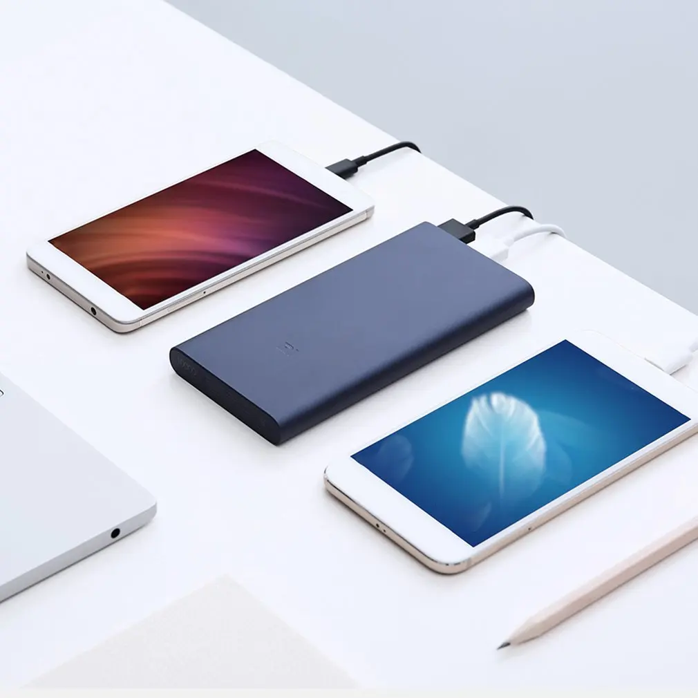 10000mAh Xiaomi Mi power Bank 2i внешний аккумулятор банка 18W Quick Charge 10000 PLM09ZM с двойным USB выходом