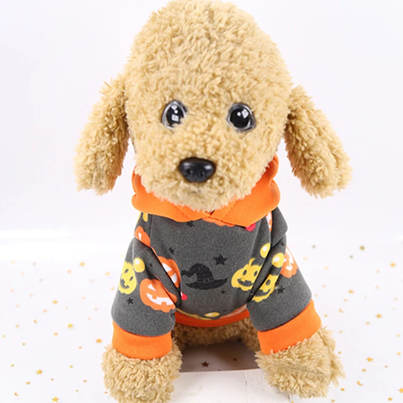 Пальто для собак одежда с Тыквой и толстовками свитер на Хэллоуин свитшот костюм