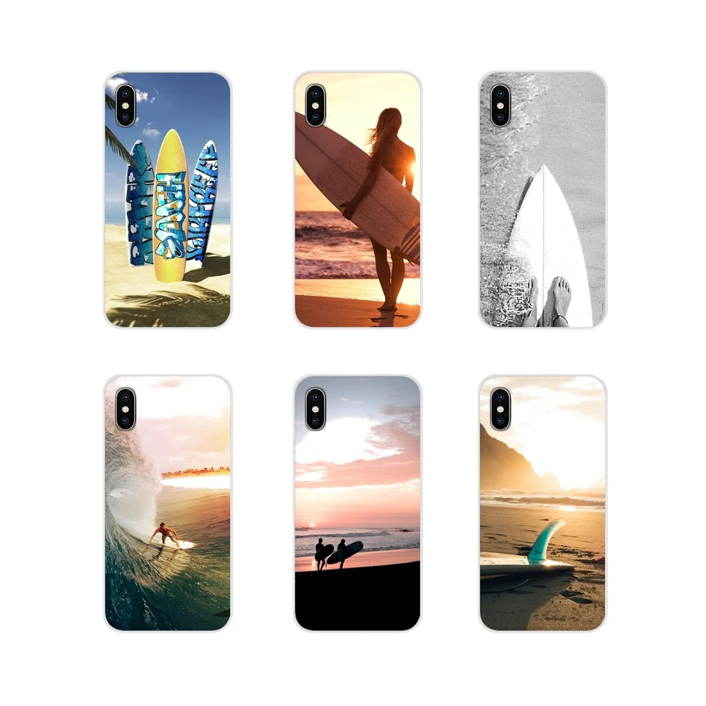 TPU Transparent Cover Bag Summer beach surfboard surfing For Samsung A10 A30 A40 A50 A60 A70 M30 Galaxy Note 2 3 4 5 8 9 10 PLUS | Мобильные
