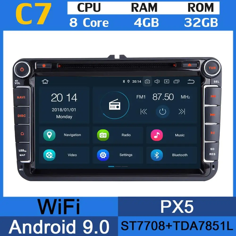 8Core 4G RAM 32G PX " PX6 4G ram+ 64G rom Android 9,0 автомобильный dvd-плеер для VW Caddy Sharan Amarok Scirocco polo V 6R Multivan T5 Bettle автомобильный радиоприемник - Цвет: 8Core 4G RAM 32G PX