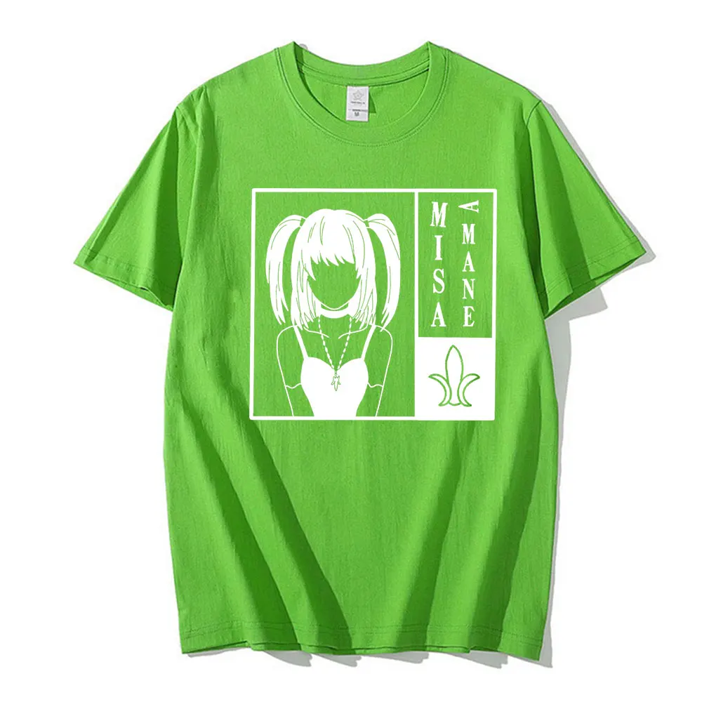 

Summer Unisex Fashion T Shirt Death Note Men/women Tshirts Misa Amane Cartoon Short Sleeve Japan Anime Black T-shirt Harajuku