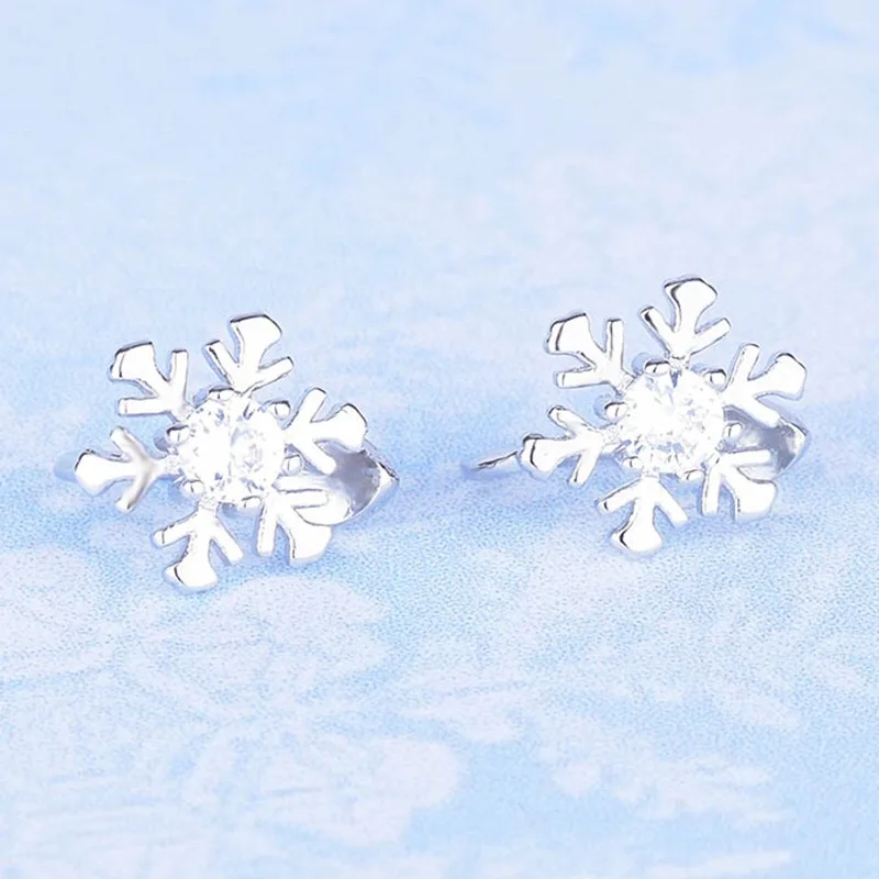 Серьги-клипсы в виде снежинки серебро 925 пробы | Украшения и аксессуары